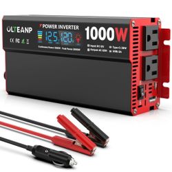 OLTEANP 1000 Watt Power Inverter 12V DC to 110V/120V AC Car Inverter with LCD Display