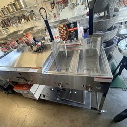 Plancha De 36” Con Freidoras Doble Con Mangera 