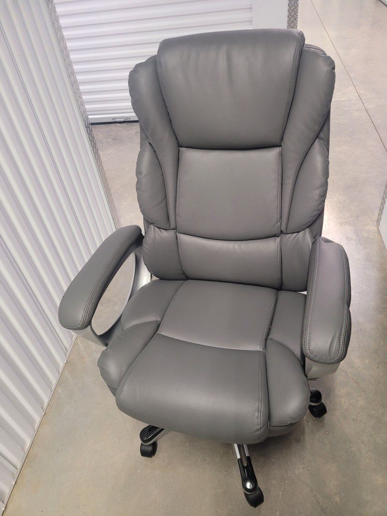 Grey Leather Computer Chair