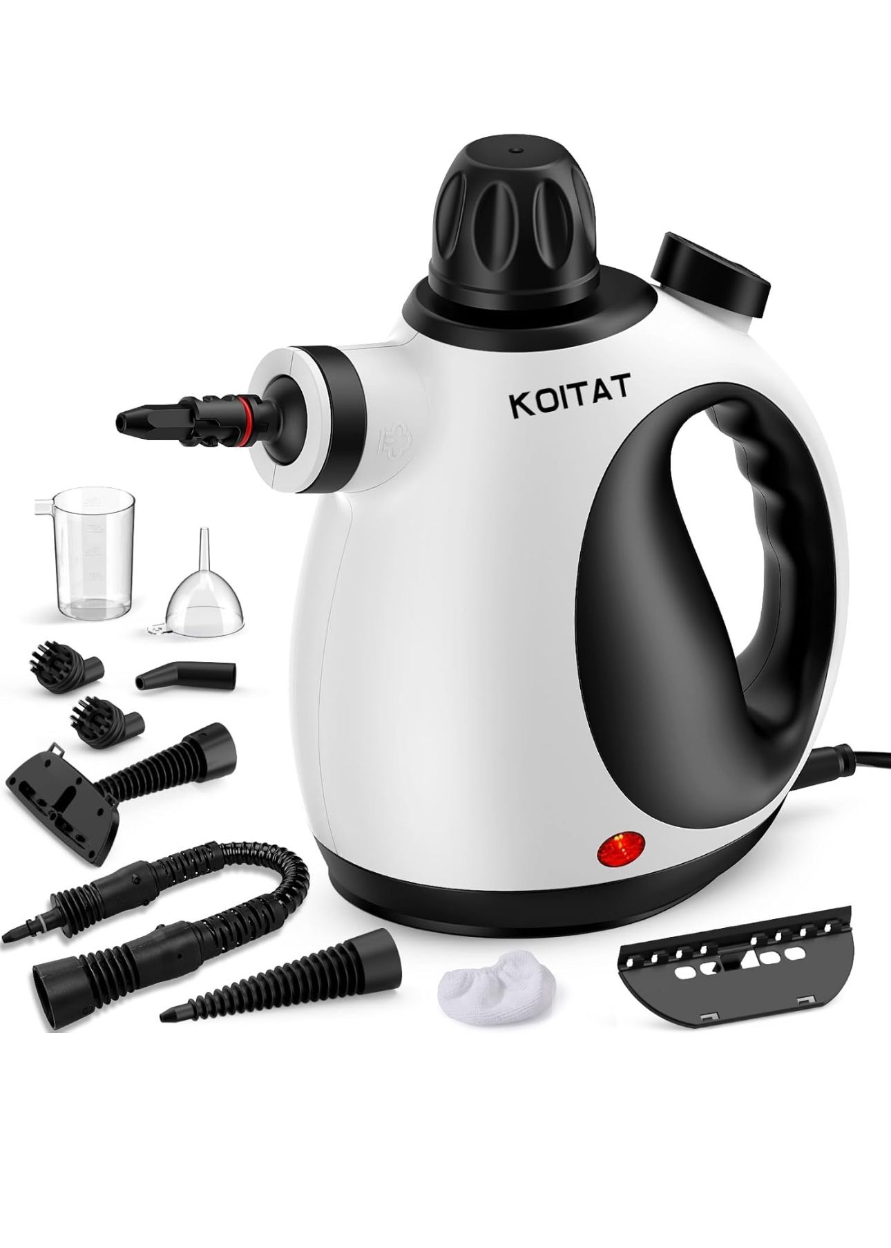 Steam Cleaner, Handheld Pressurized Steamer with 10-Piece Accessory Set, Multipurpose Portable Upholstery Steamer Cleaning with Safety Lock, All Natur