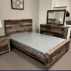 Derekson Gray Panel Bedroom Set 📌 Next Day Delivery,  Finance Available 