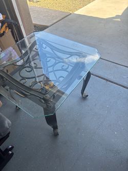 Glass Top Wrought Iron Coffee Table