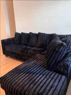 New Black Corduroy Sectional