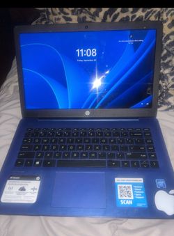 Blue HP Stream Laptop – 8GB RAM, 64GB Storage – Includes Charger Excellent working condition. Freshly reset and ready for setup. Great for school, web