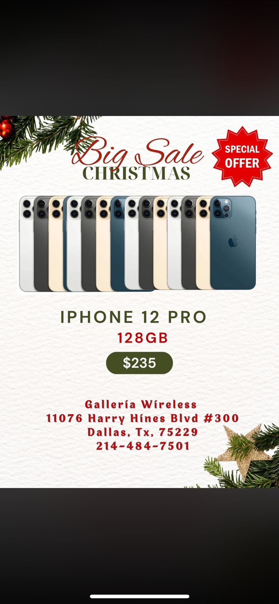 Christmas Deal ππ iPhone 12 Pro 128 Gb Unlocked