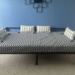 Metal Day Bed with Mattress & Cover