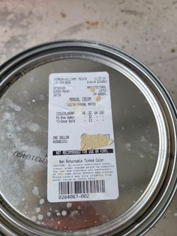 Exterior Super Paint Satin From Sherwin Williams Paint In Manual Cream Color Gallo Brand New  $25