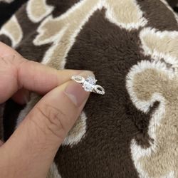 Real 925 Sterling Silver Engagement Ring Size 6