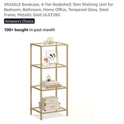 2 Tiered Gold Glass Shelves