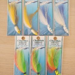 7 Packs Charlie's Saltwater Potbelly Bucktail Jig 1/2 oz - Fishing Lures
