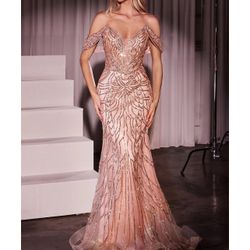 Ladivine Rose Gold Evening Gown Size 12