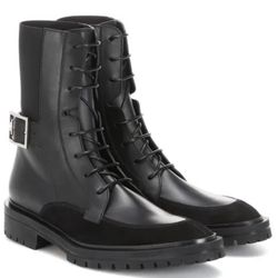 Givenchy Women’s Aviator Leather/Suede Ankle Bootie Black Size 39.  