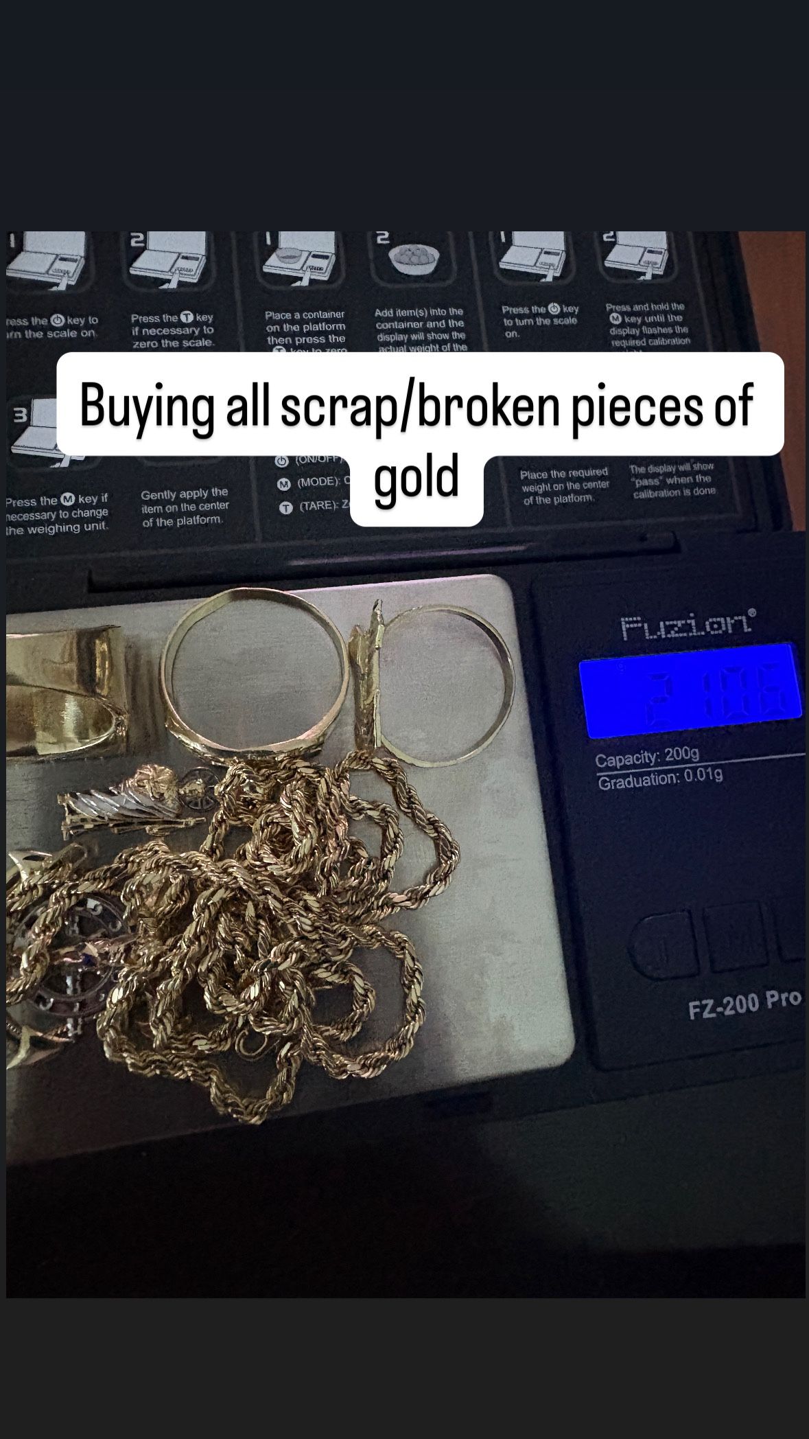 Buying Broken Chains, Rings, Bracelets
