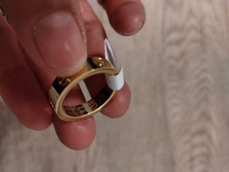 Stainless Steel Ring Size 7 Gold tone