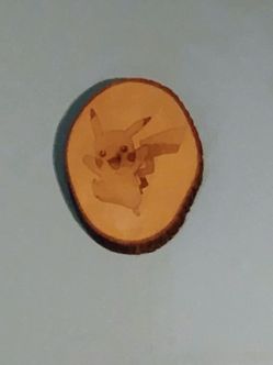 Pokémon wood engraving