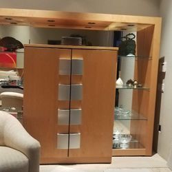 Console Storage / mirrored, shelved