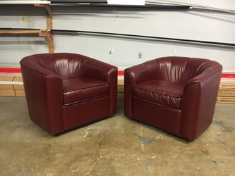 Mcm Real leather swivel chairs