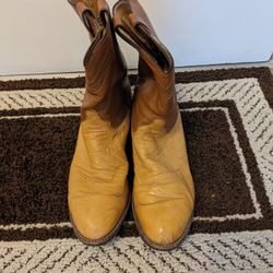 Men's Justin Ostrich Cowboy Boots Size 12D