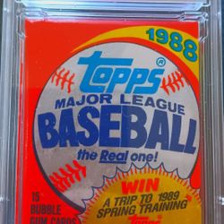 1988 TOPPS BASEBALL UNOPENED PACK GRADED 