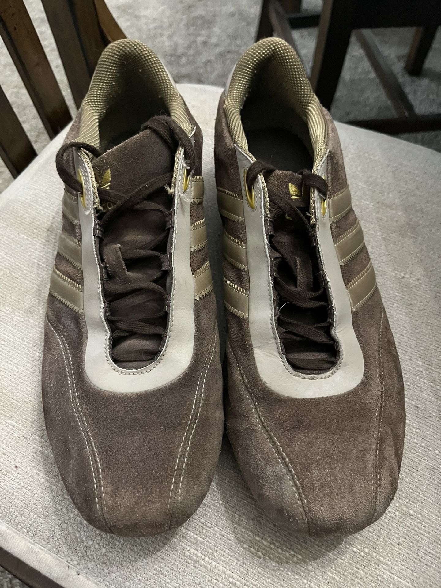 Adidas PORSCHE DESIGN Driving Shoes Mens Size 9.5 US Brown Leather Grey Gold