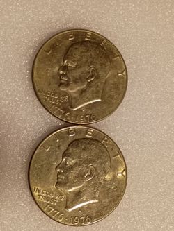 1976 Eisenhower Bicentennial Dollar Coins (2)