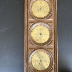 Vintage Wall Thermometer Barometer 