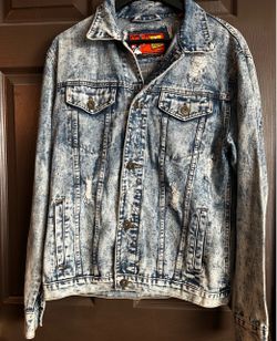 Vintage Rolling Paper Acid Wash Denim Jacket