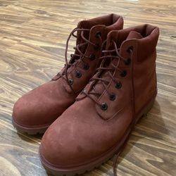 Timberland Red Boots-Size 6.5