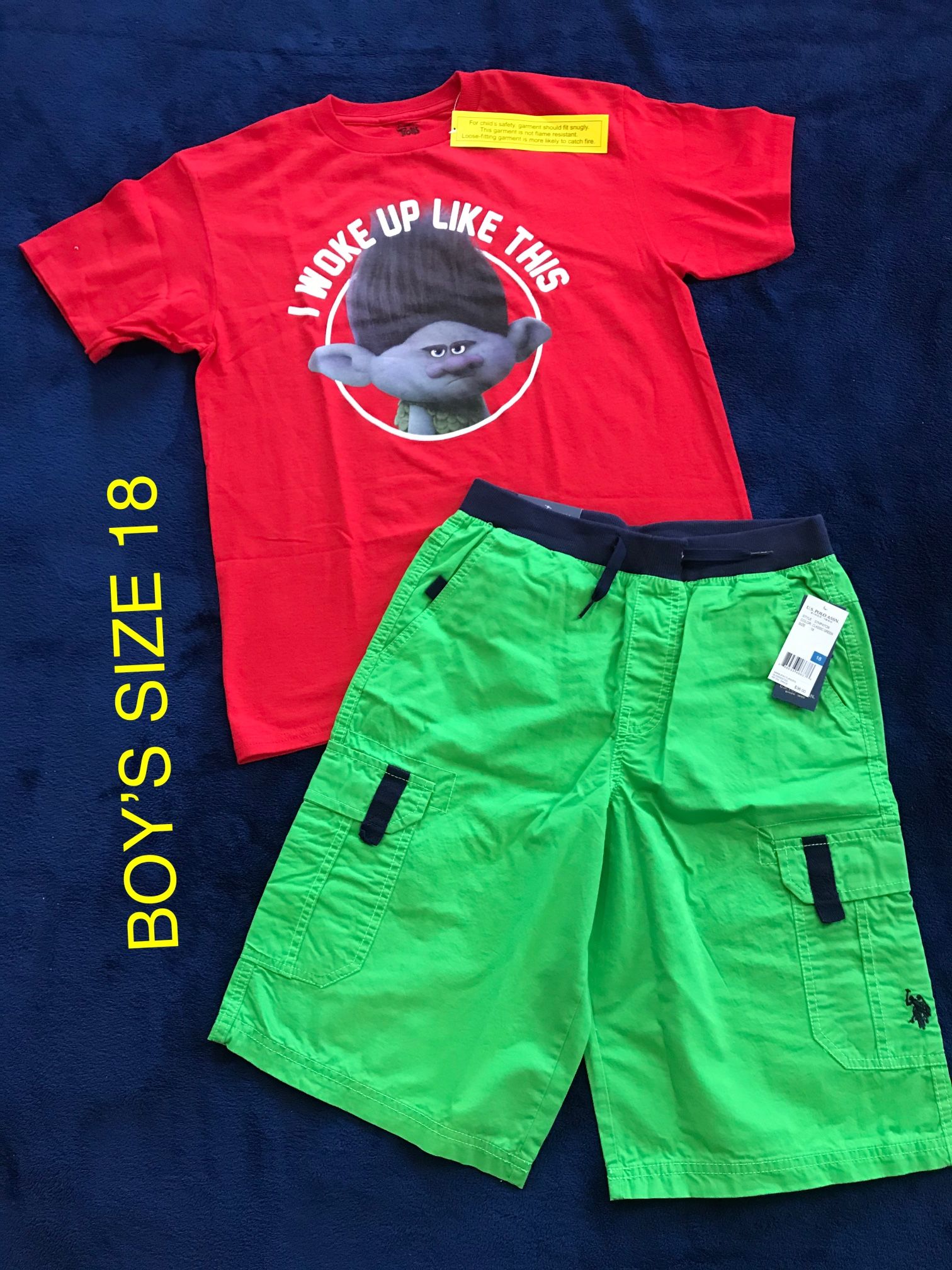 New U.S POLO ASSN Bottoms and Trolls Top Boy’s Set Size 18 (Nuevo).           FIRM.             NO TRADES.                            NO SHIPPING     