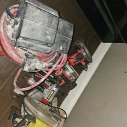 Compressor Finish Nail Miter Saw.   Circular Saw Electric And Circular Saw Battery Milwalkui No Batery