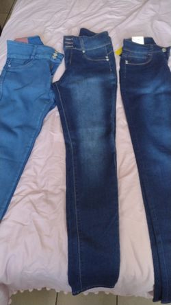 All three women's jeans