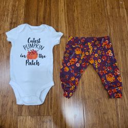 Adorable Baby Girl Fall Outfit 3 Months Cutest Pumpkin Patch Onesie Pants Set