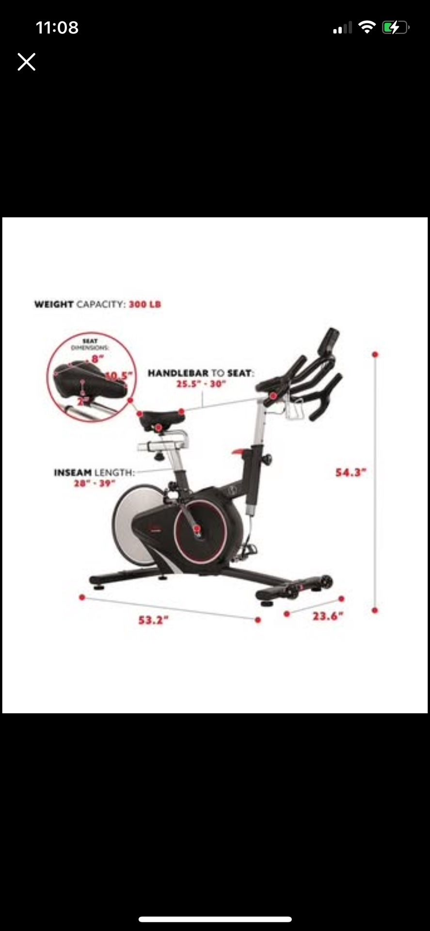 Sunny Health & Fitness Magnetic Rear Belt Drive Indoor Cycling Exercise Bike
