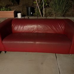 Red Leather Sofa