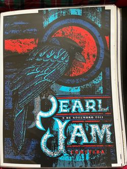 Pearl Jam 2011 Curitiba, Brazil Concert Poster – Brad Klausen