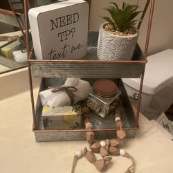 Bathroom Or Laundry Room Caddy Tray Arrangement 