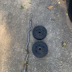 Curl Bar With 30lbs Of Weight