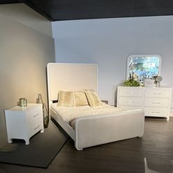 White 4PC Queen Bedroom Set 