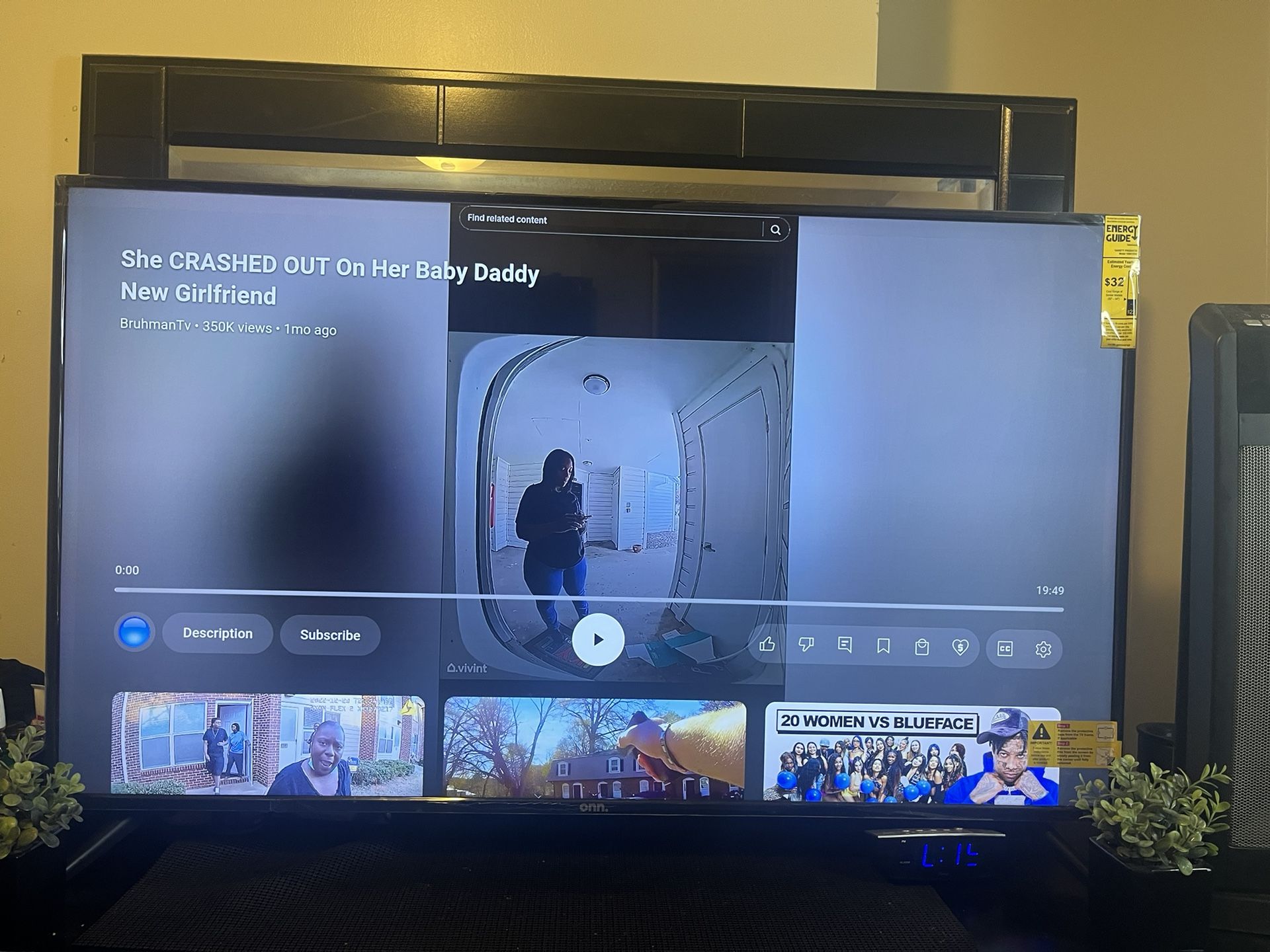 50” ONN TV BARELY USE $120$