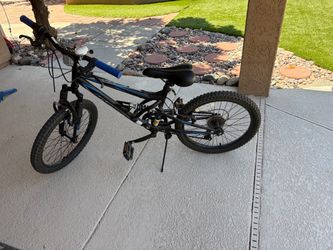 Black Kids Mountain Bike with Blue Accents