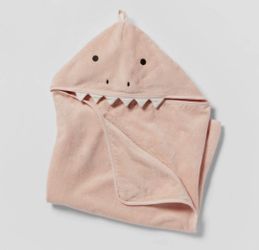 Pillowfort Dinosaur Hooded Towel - pink 25" x 50"