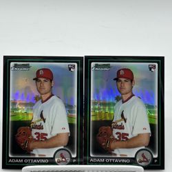 Lot Of 2 ADAM OTTAVINO 2010 BOWMAN CHROME REFRACTOR ROOKIE CARDINALS BDP26