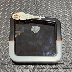 Vintage Harley Davidson Picture Photo Frame Hallmark Cards Flame Logo 4” x 6”
