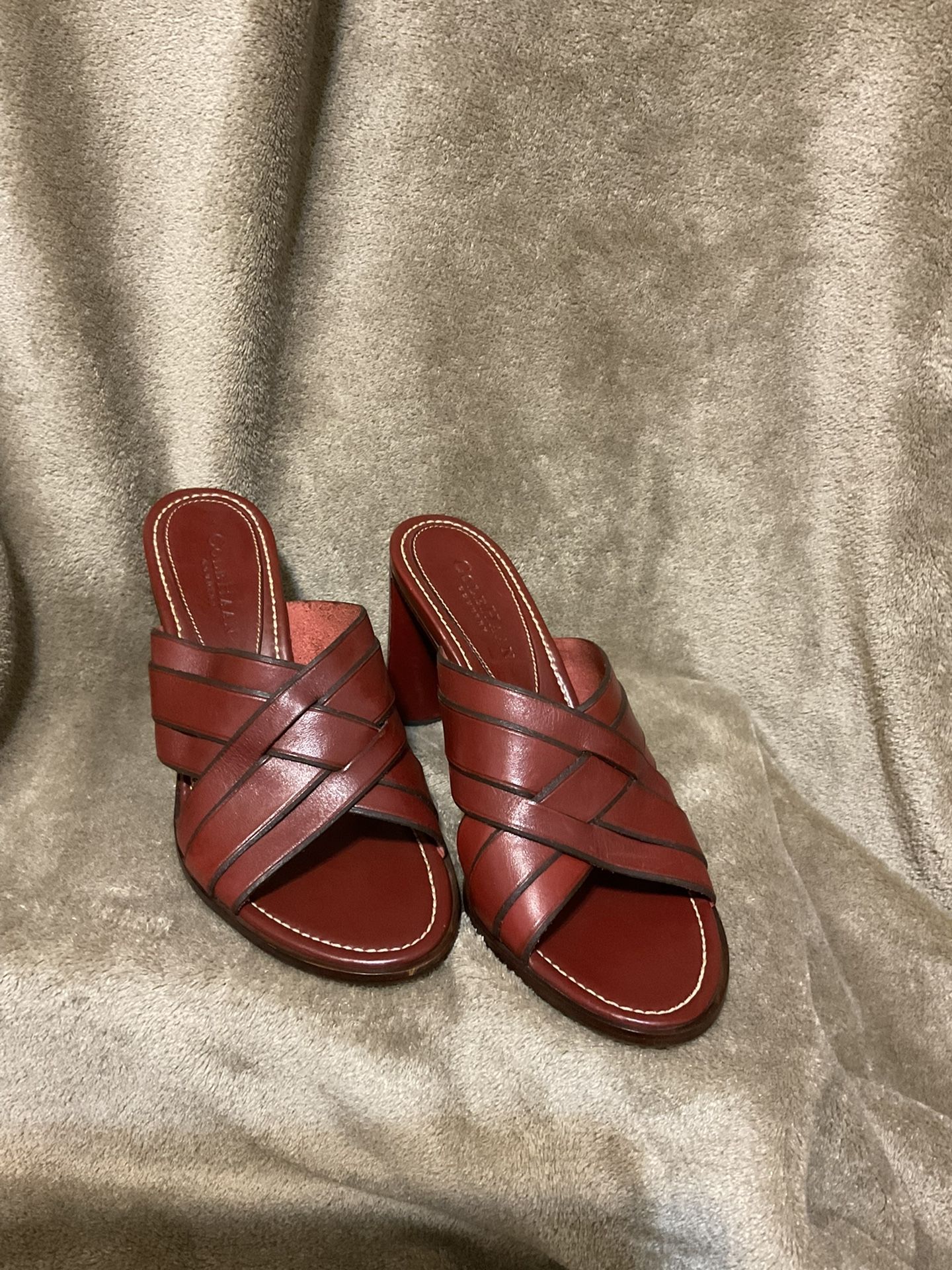 Cole Hann Red woven backless sandals Vintage