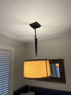 Crate and Barrel Linen Drum Pendant Light