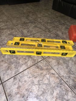 Yellow Hardened Plastic 24 Inch Ruler with Plumb and Angel Pitch Levelers