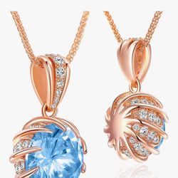 Brand New Nice Gift Box Packing 18 K Rose Gold Necklace Pendant 