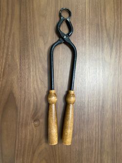 Vintage - Iron Port Wine Tongs w/Wood Handles