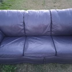 Dark Blue leather Sofa Bed 