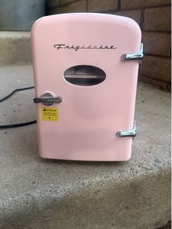 Pink retro tiny mini fridge